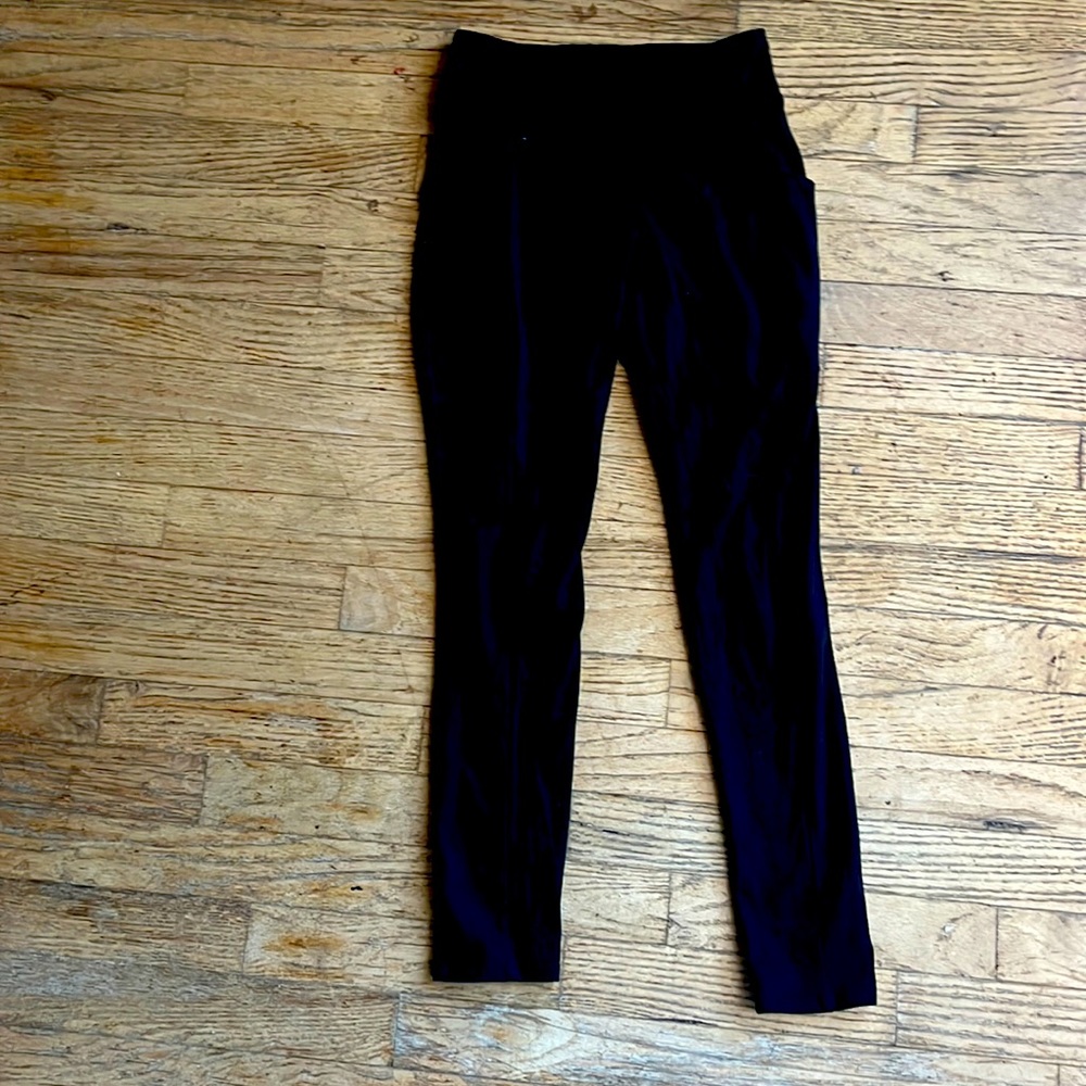 This is a pair of black cloth leggings from the brand "class". bought at target.